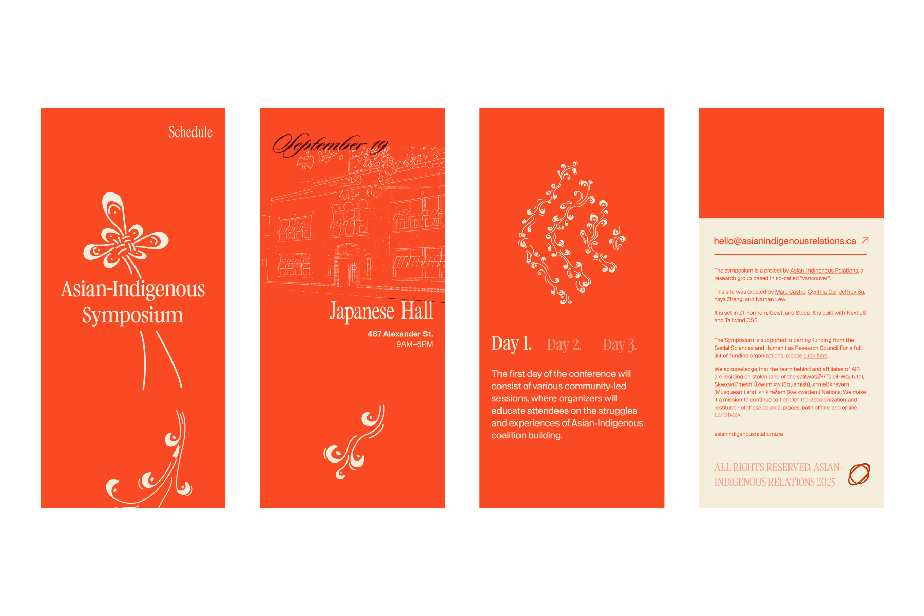Responsive mobile designs for different breakpoints.