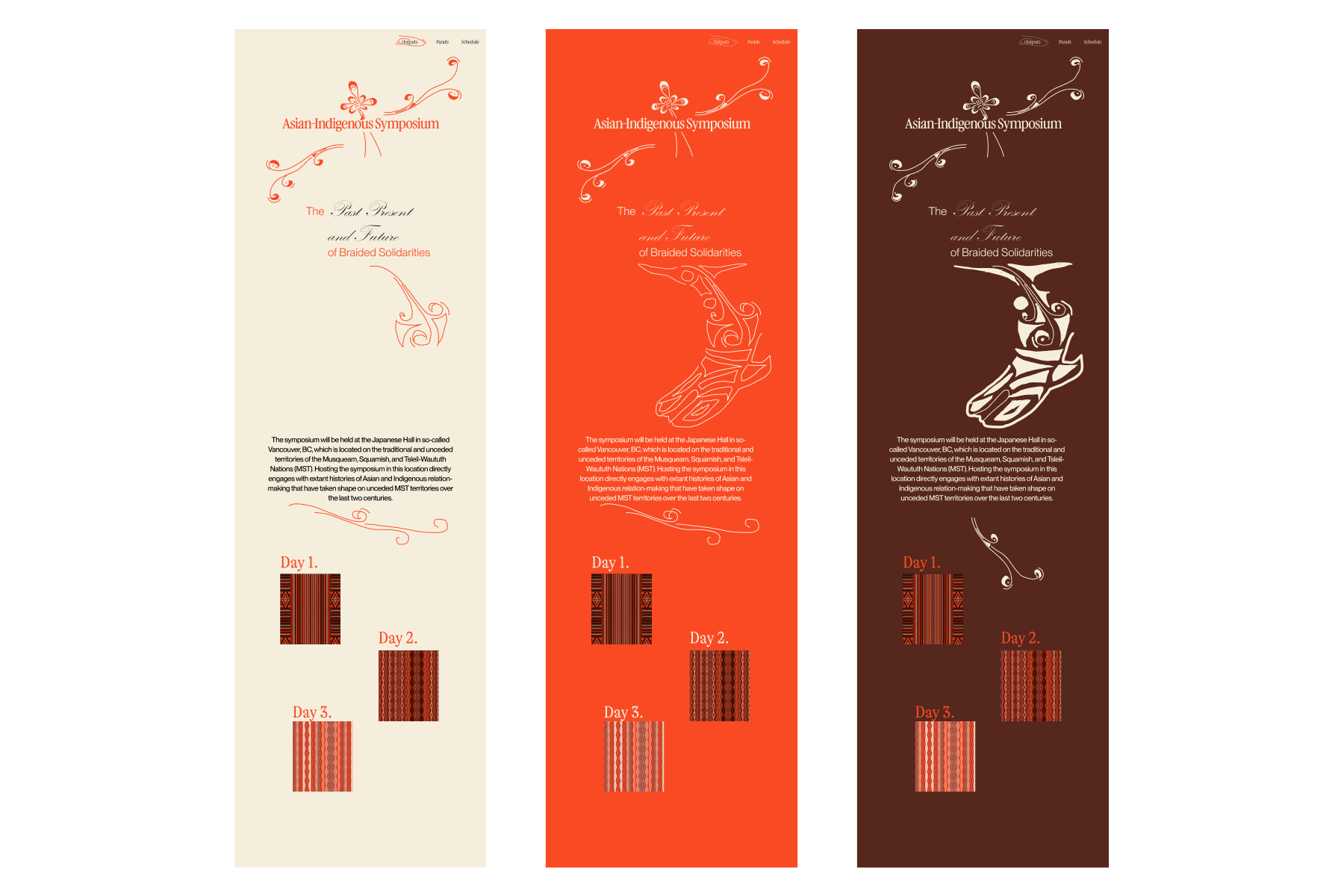 Web ideation incorporating Coast Salish elements.